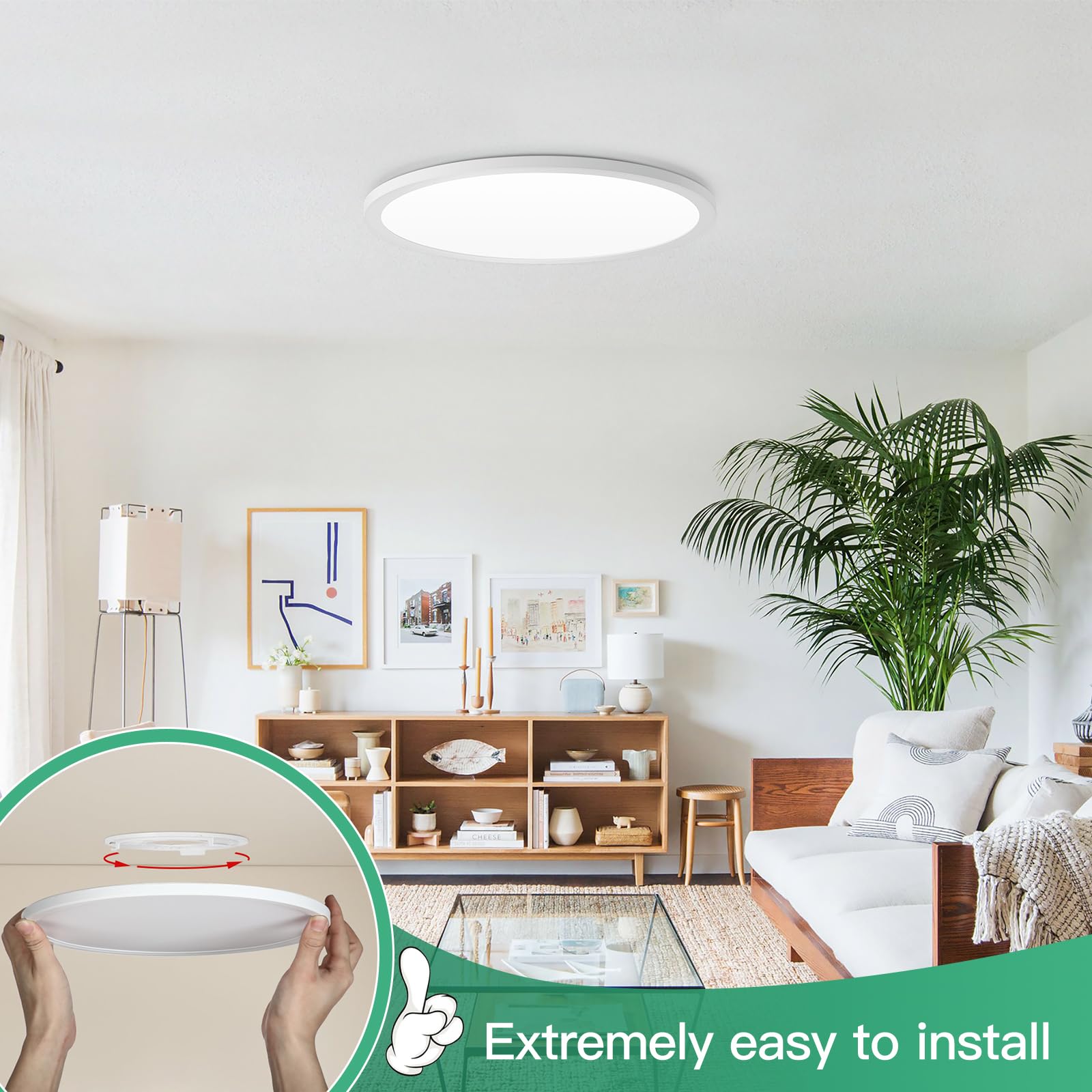 Brightever stepless dimmable LED ceiling light for adjustable brightness.