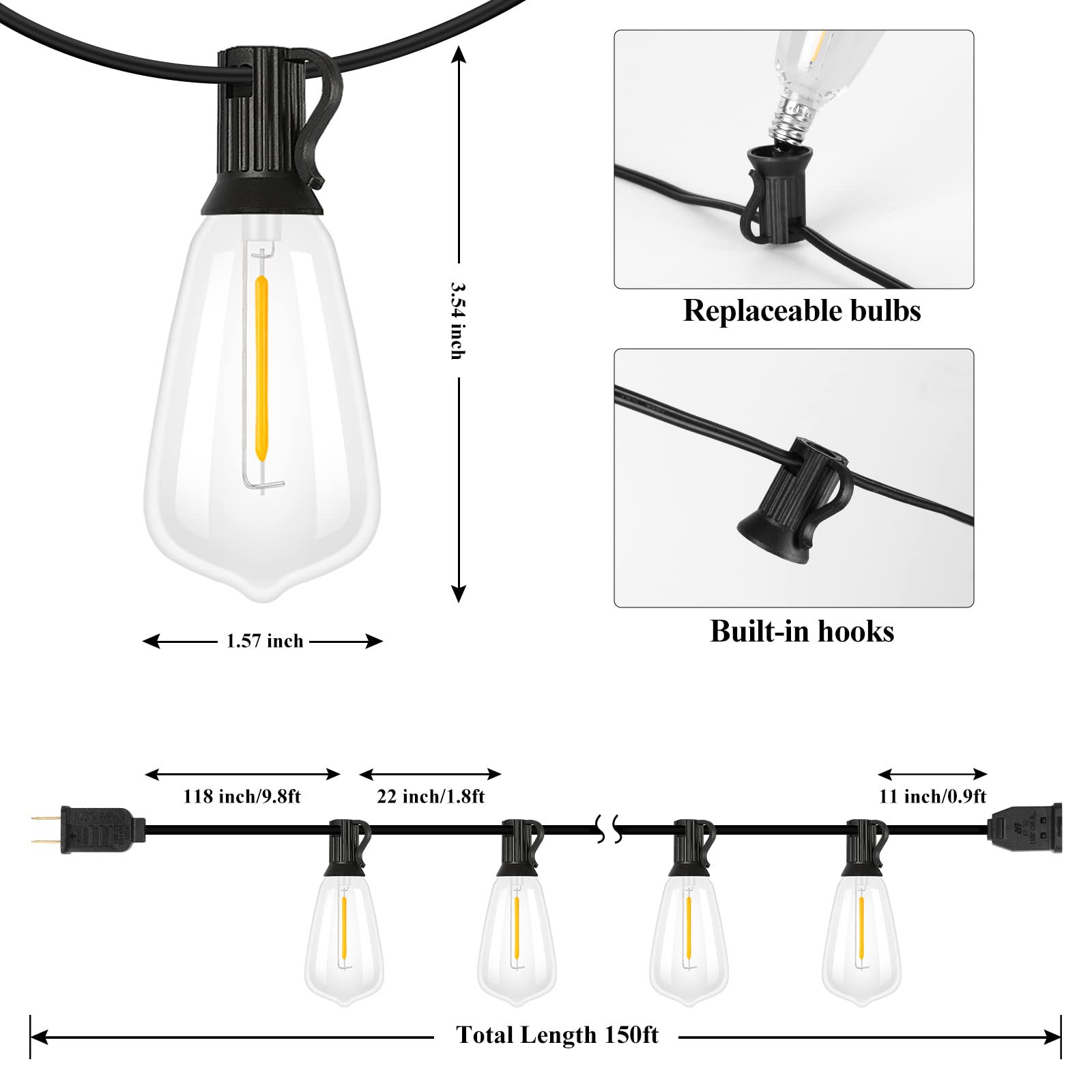 Brightever tear-drop ST38 bulbs provide vintage Edison-style glow