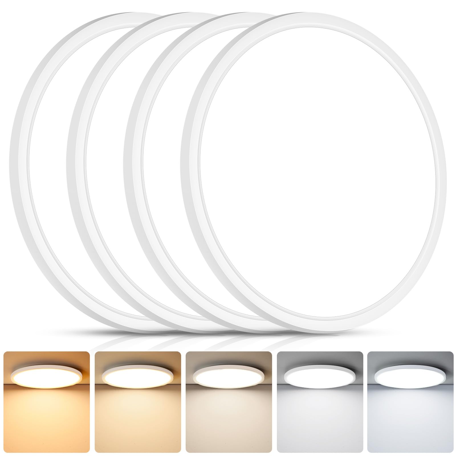 Brightever ultra-thin flush mount 12-inch fixture for modern ceilings.