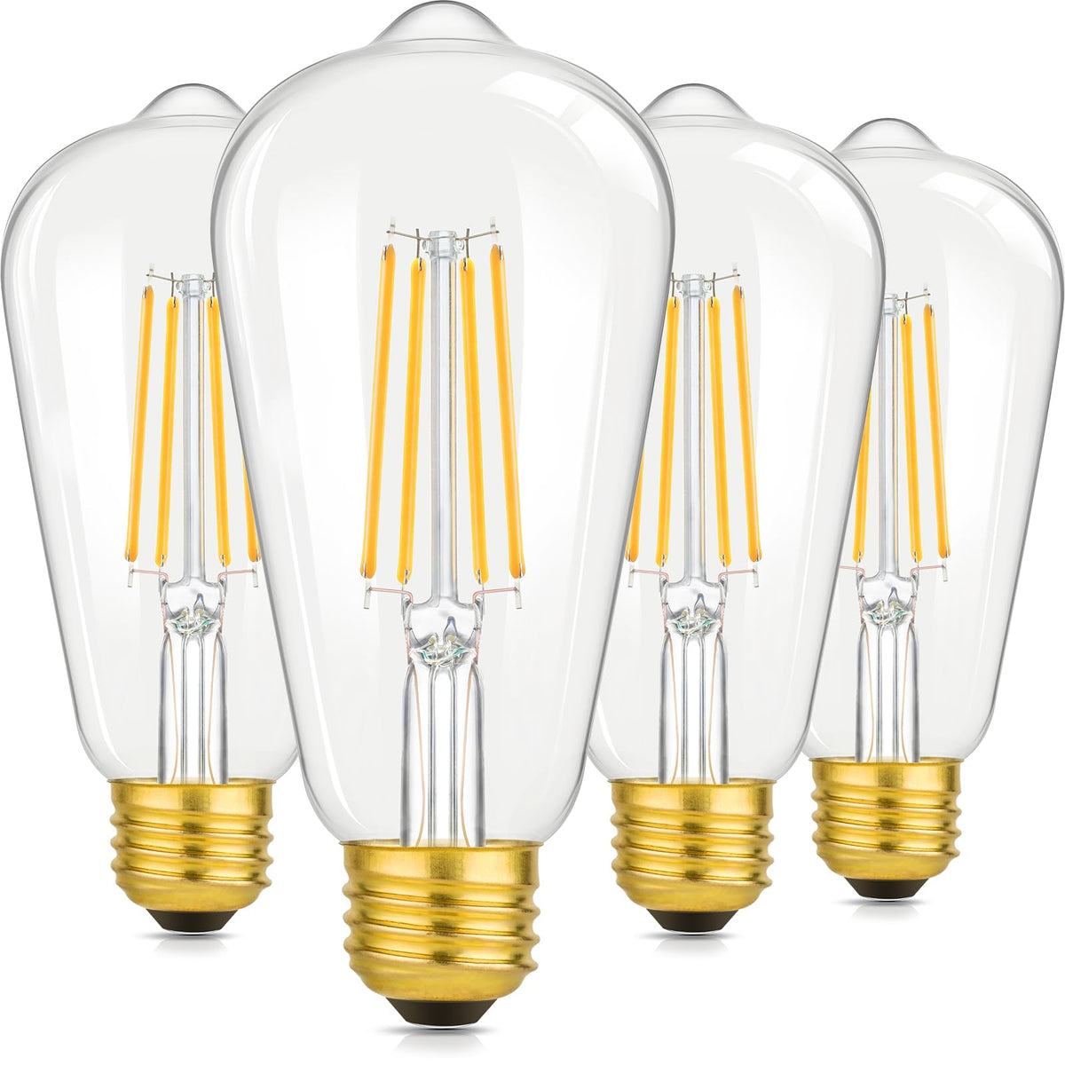 Brightever vintage 8W ST64 Edison bulb with clear glass for warm, inviting ambience in homes.