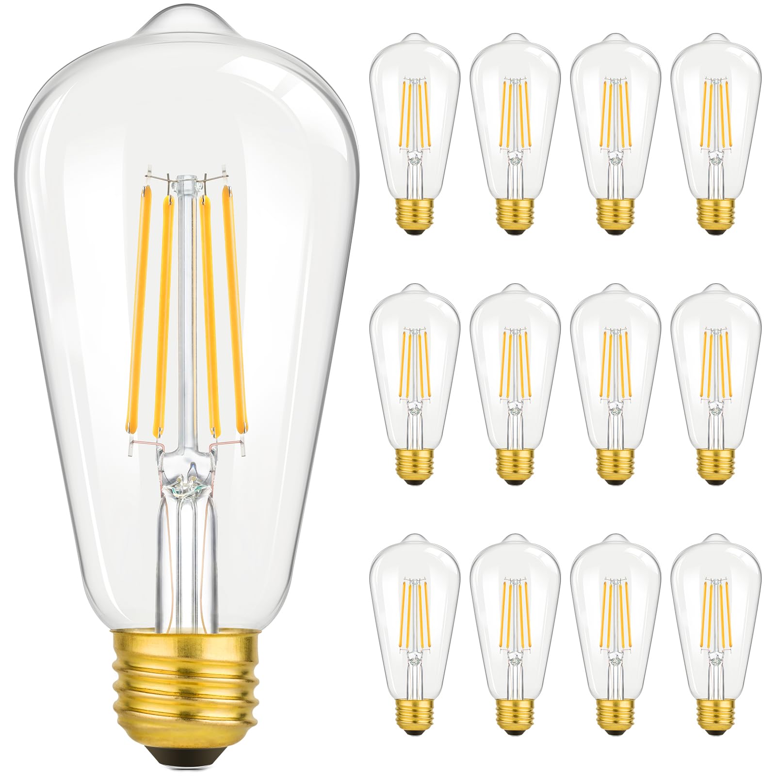Brightever vintage LED Edison bulb with clear glass filament for warm, nostalgic ambiance.