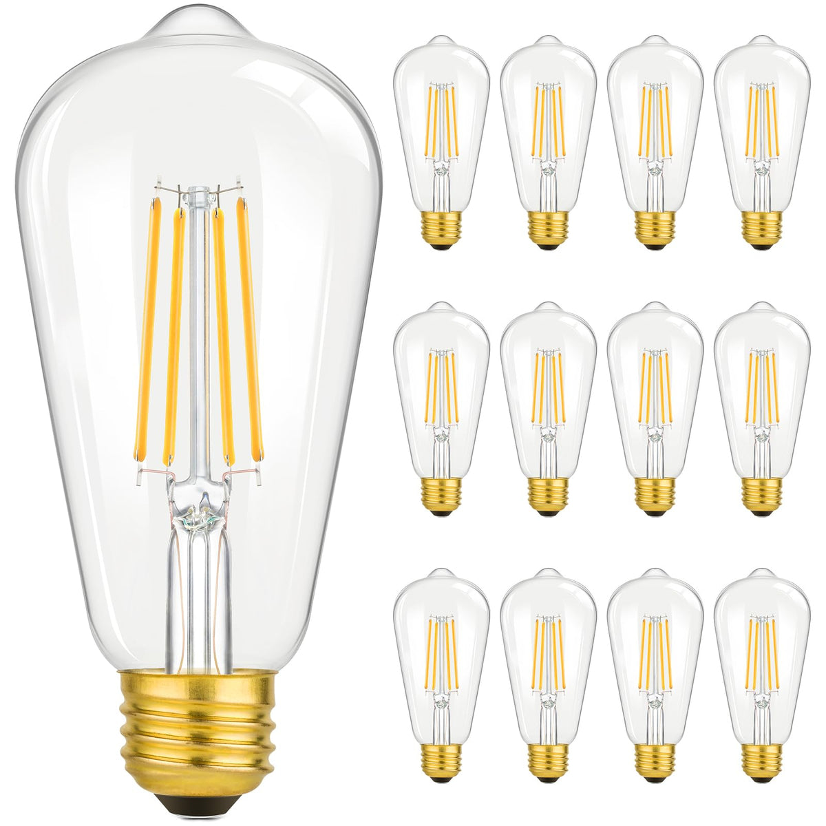 Brightever vintage LED Edison bulb with clear glass filament for warm, nostalgic ambiance.