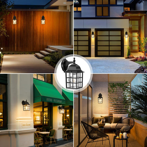 Brightever wall light in black hardware enhancing porch aesthetics.