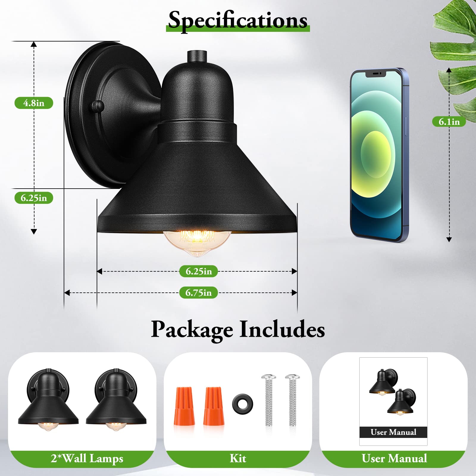 Brightever wall mount lantern closeup highlights anti-rust coating for lasting exterior appeal.