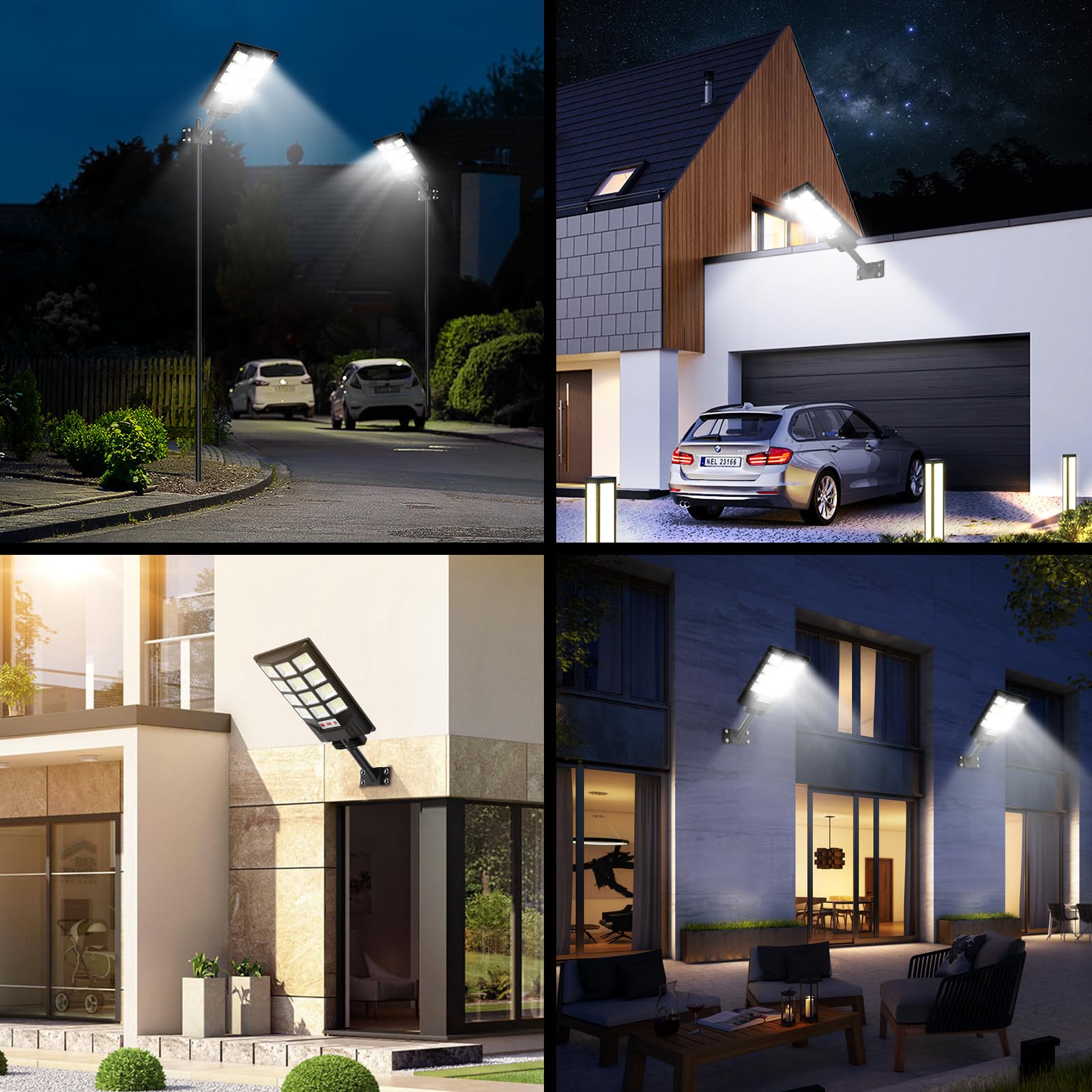 Brightever wall or pole mounting setup with included hardware for easy installation.