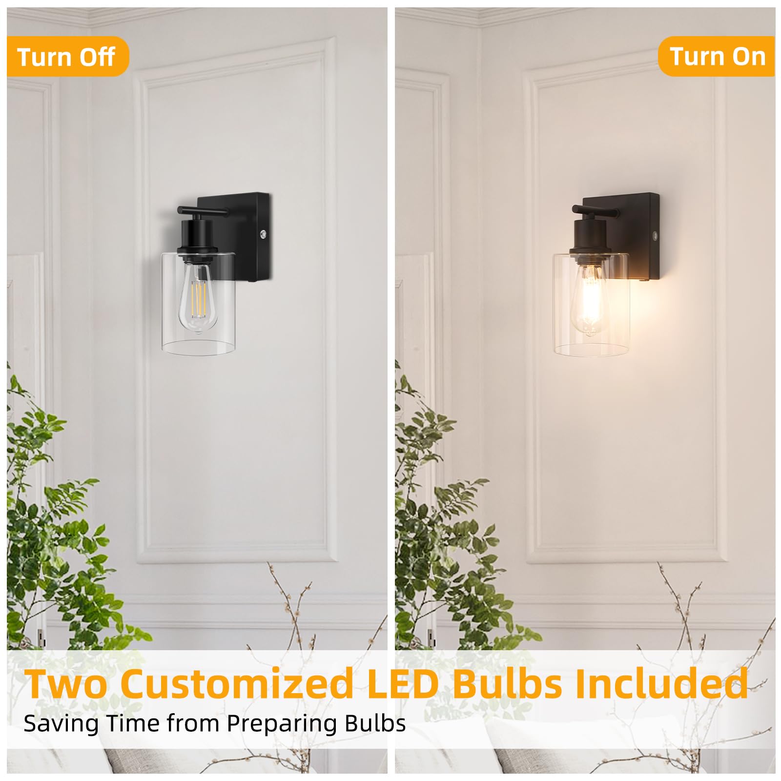 Brightever wireless wall light with bulbs, no wiring, perfect for bedrooms