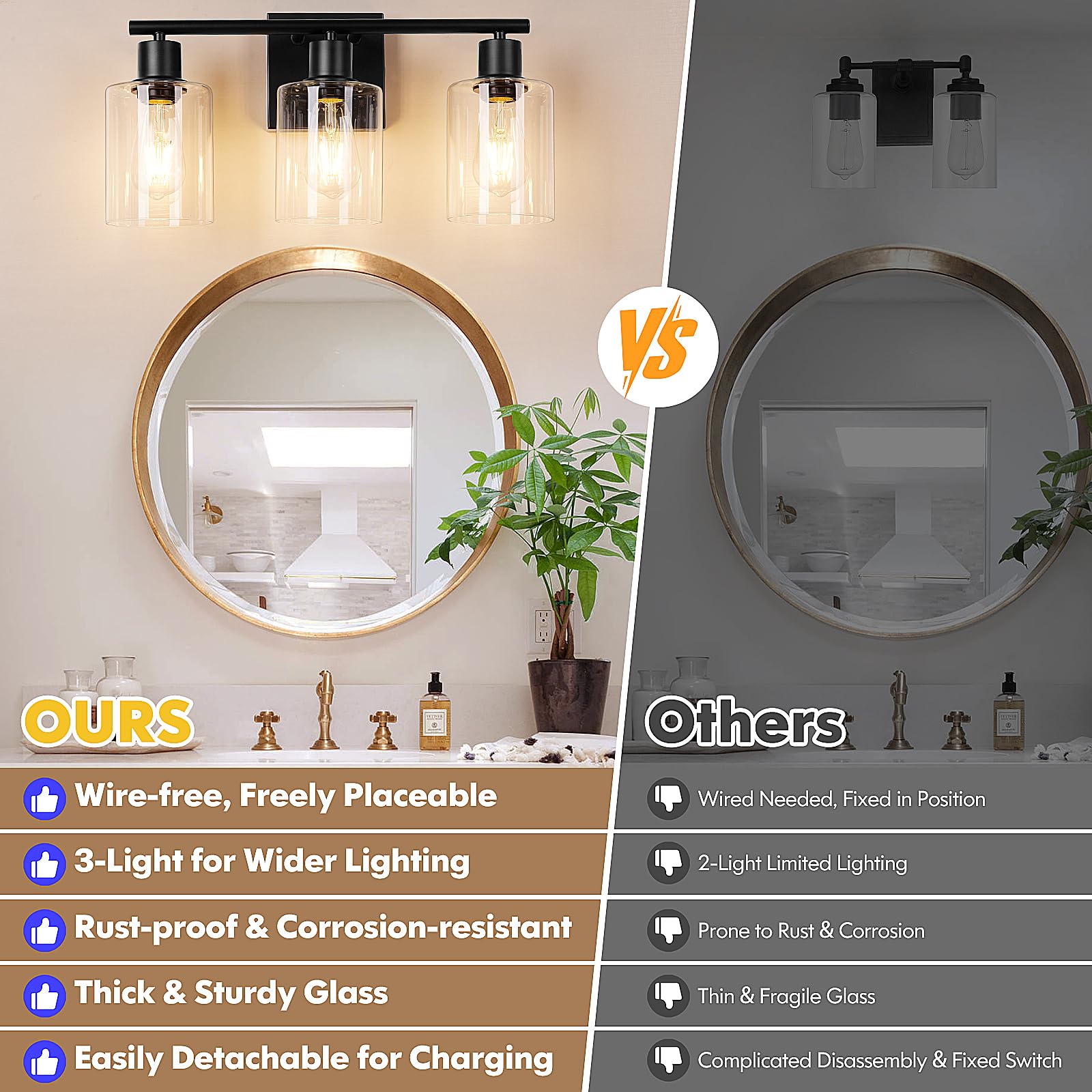 Brightever wall sconce with remote control and touch dimming for easy brightness adjustment.