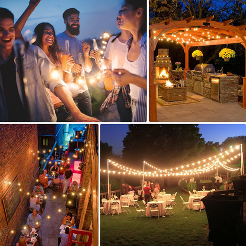 Brightever warm glow suitable for patios, backyards, weddings, and events.