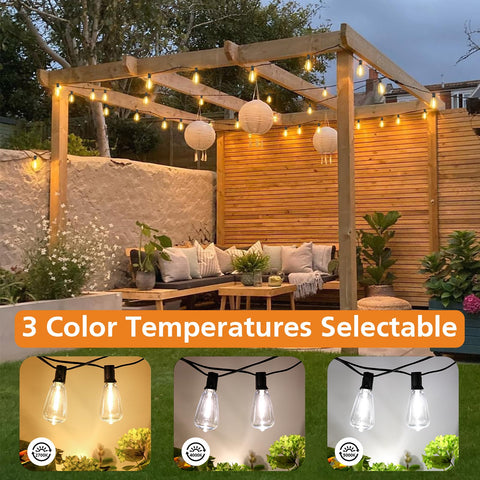 Brightever weatherproof bistro lights withstand rain and wind.