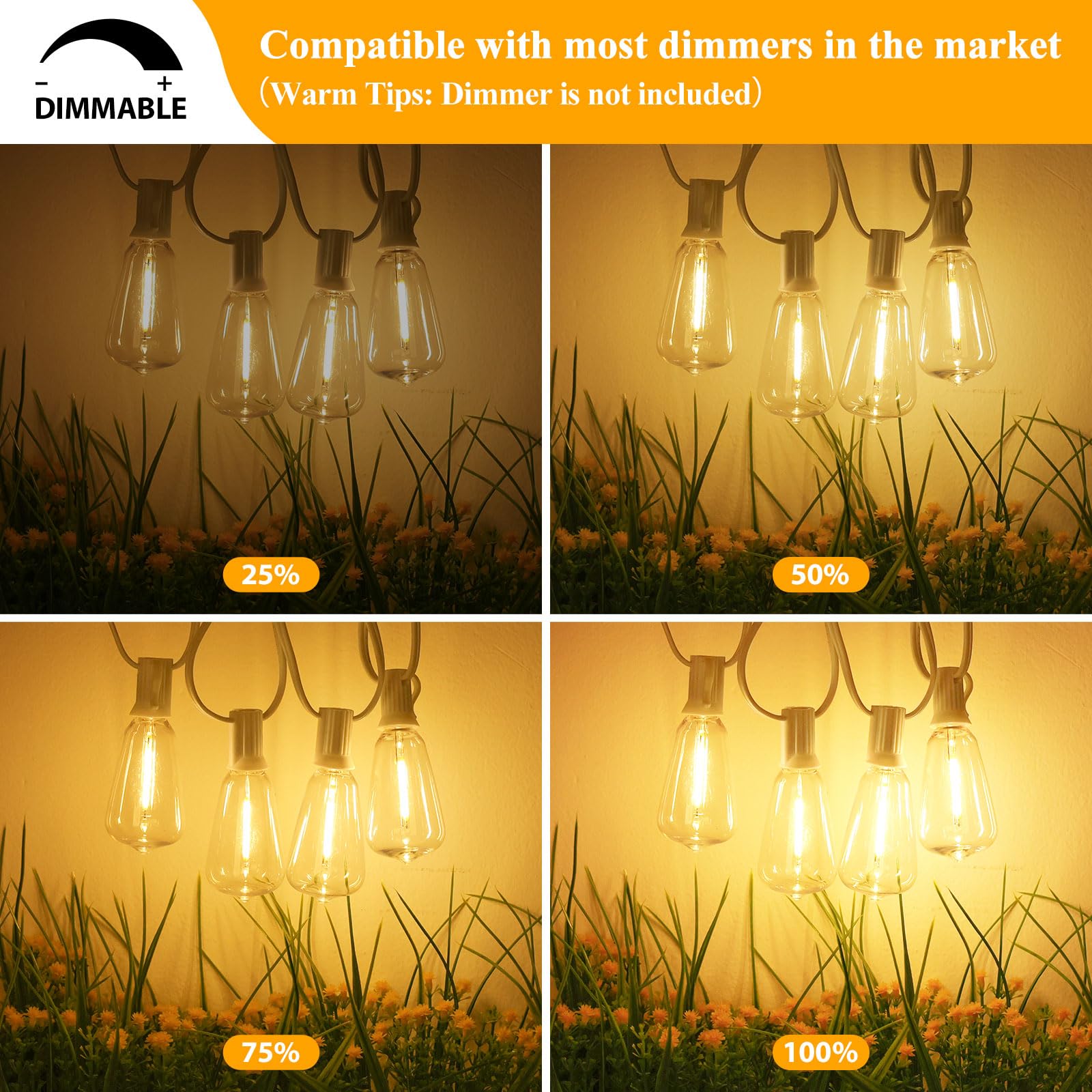 Brightever weatherproof outdoor lighting withstands rain and cold for year-round use.