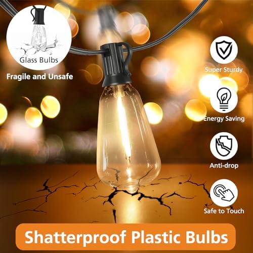 Brightever weatherproof ST38 bulbs for durable outdoor ambience in any weather.