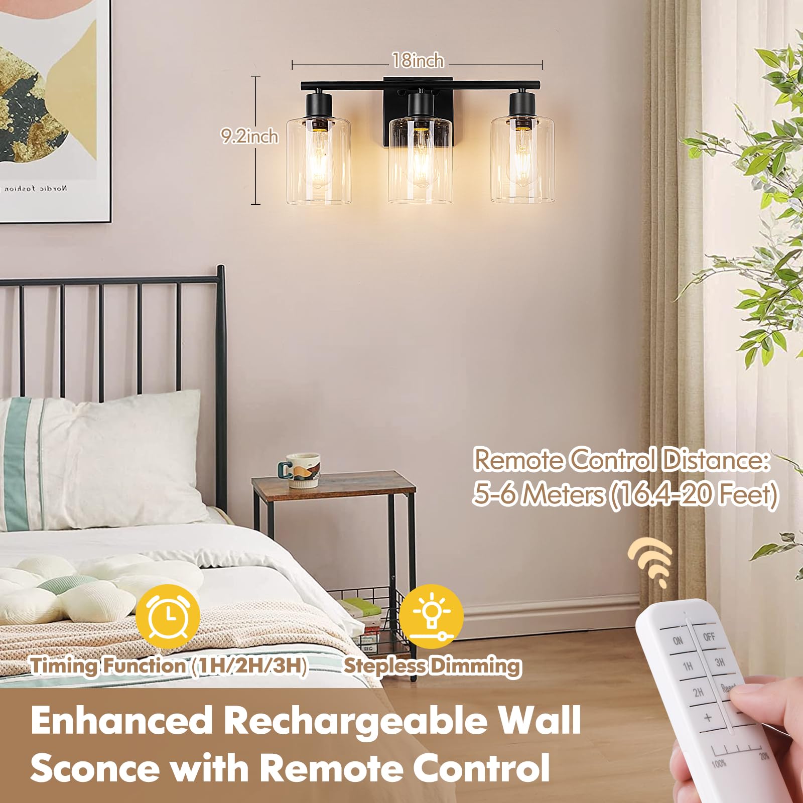 Brightever wireless vanity light no wiring required for flexible placement.