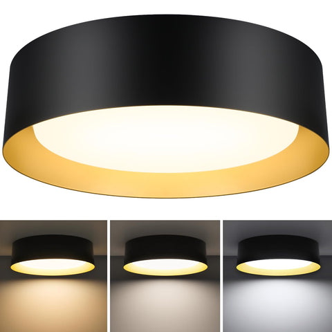BrightHome flush mount LED ceiling light, front view, energy-efficient brightness for any room.