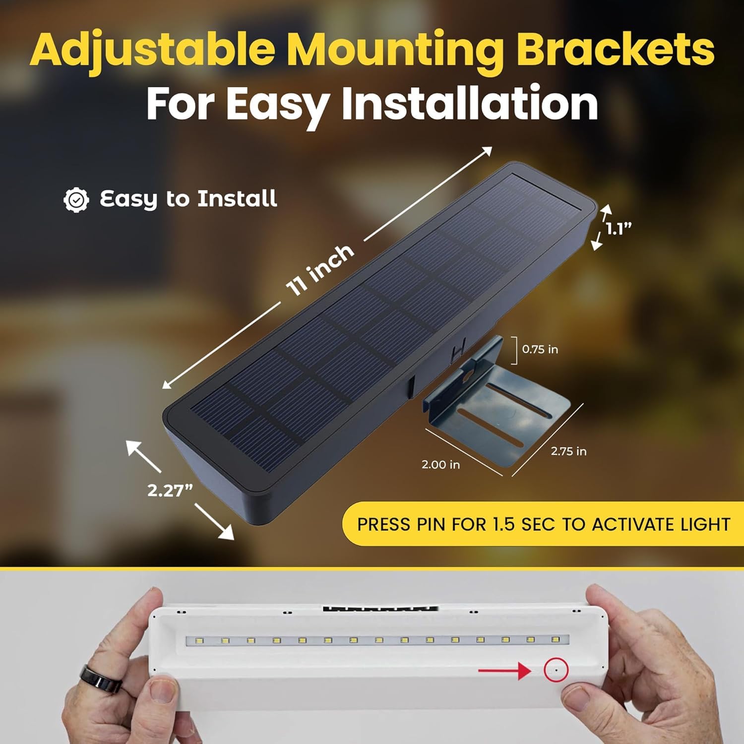 BRIGHTICONIC 2Pck solar address light, mounted on bracket, simple installation for sign posts.