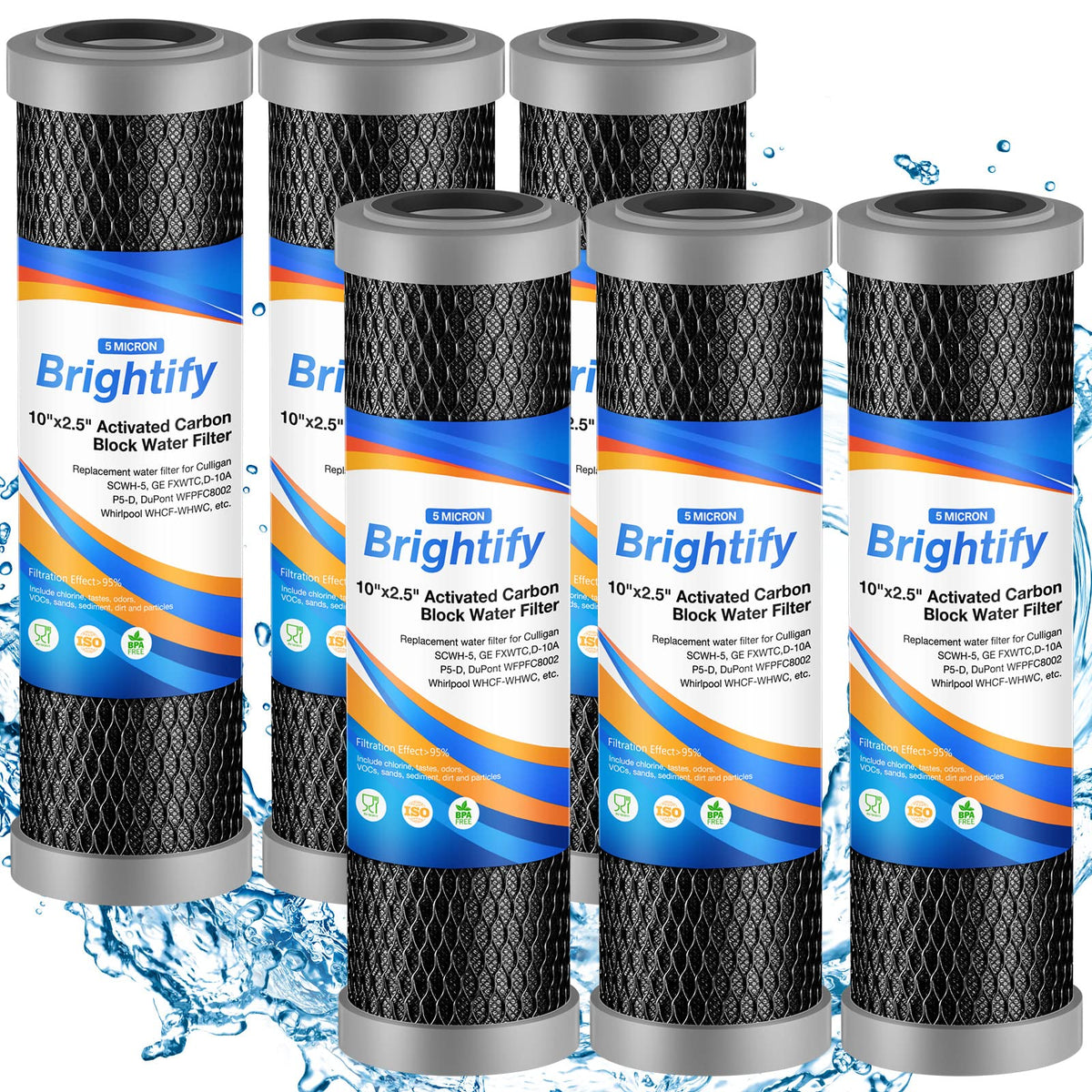 Brightify 10x2 inch filter cartridge reduces sediment for home use.