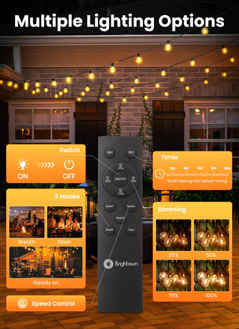 Brightown dimmable modes for steady, breathing, or flashing effects
