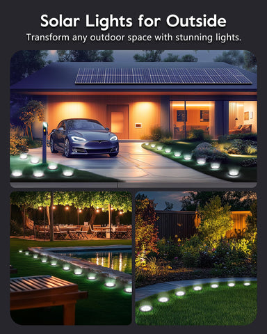Brightown 12-pack solar lights arranged for a safe, guided path.