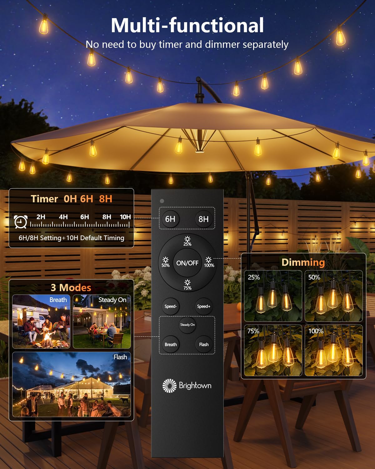 Brightown 180-degree adjustable solar panel maximizes sun exposure