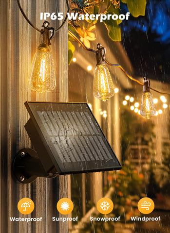 Brightown 2700K warm glow creates cozy patio ambience.