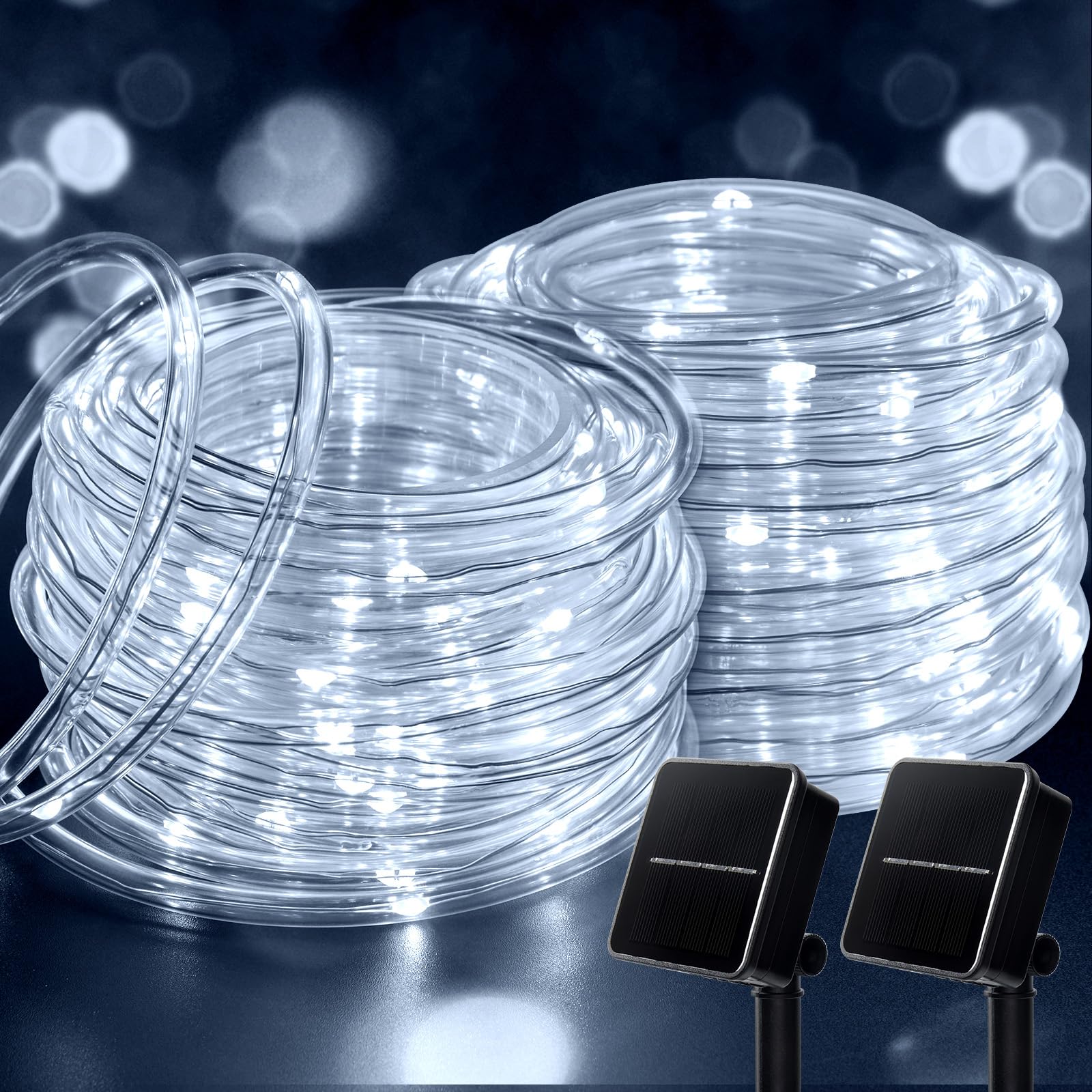 Brightown 2-pack solar rope lights package for quick outdoor decor setup.