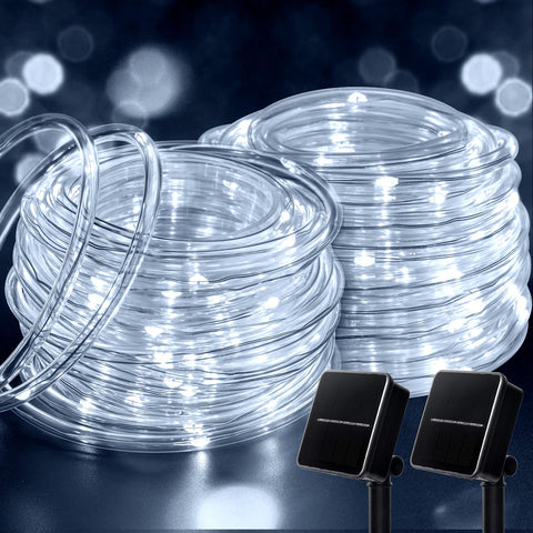 Brightown 2-pack solar rope lights package for quick outdoor decor setup.