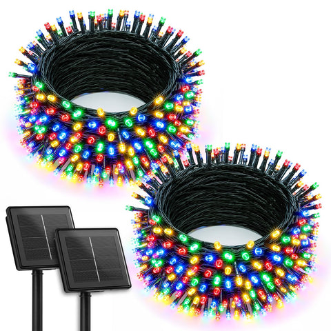 Brightown 2-pack solar Christmas string lights for outdoor use, easy to shape and versatile.