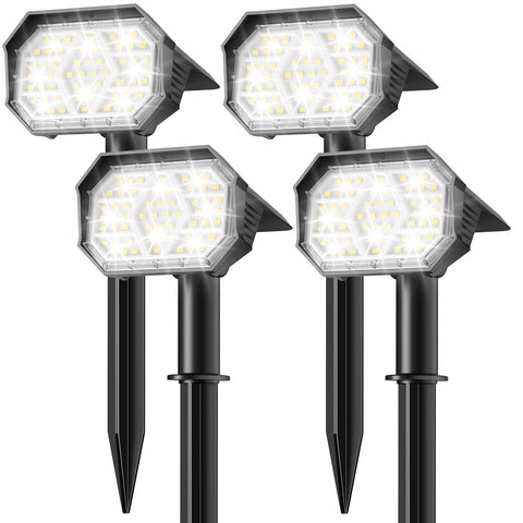 Brightown 4Pack solar spot lights illuminate outdoor spaces with broad coverage