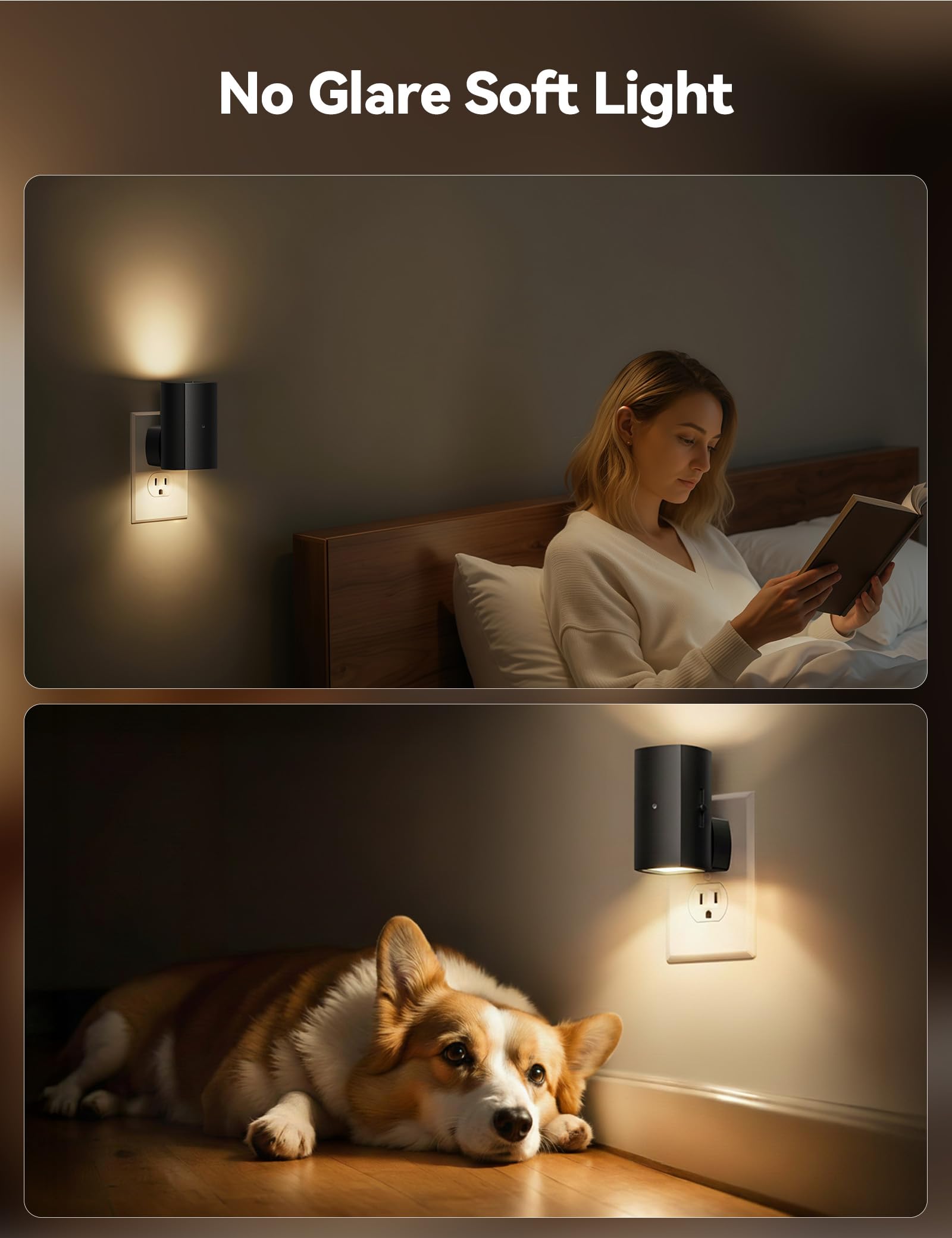Brightown anti-glare lampshade keeps light gentle for nighttime viewing.