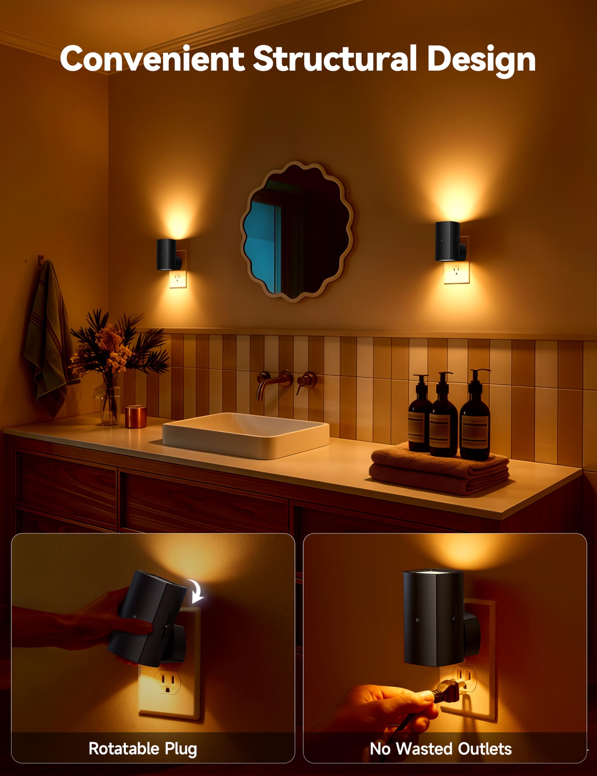 Brightown Aora Night Light emits a 2700K warm glow for cozy nighttime visibility