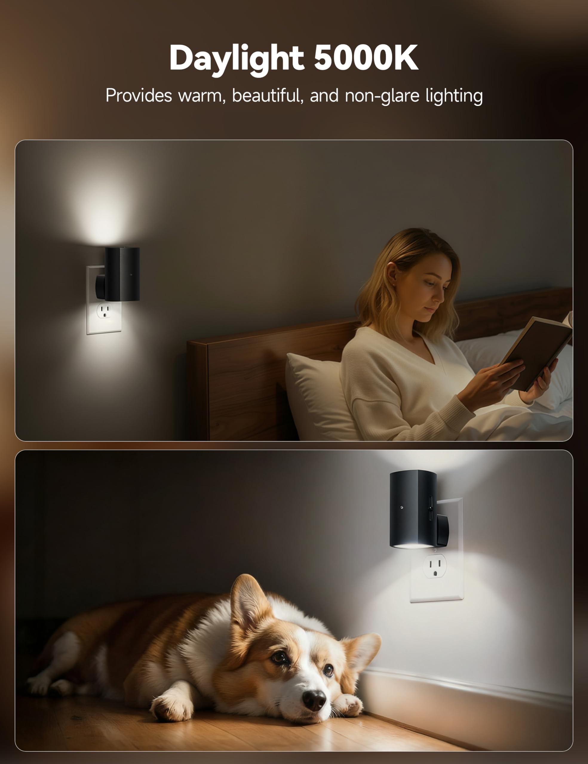 Brightown Aora night light features anti-glare shade for gentle lighting