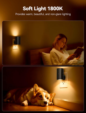 Brightown Aora Night Light features an anti-glare lampshade for eye-friendly illumination