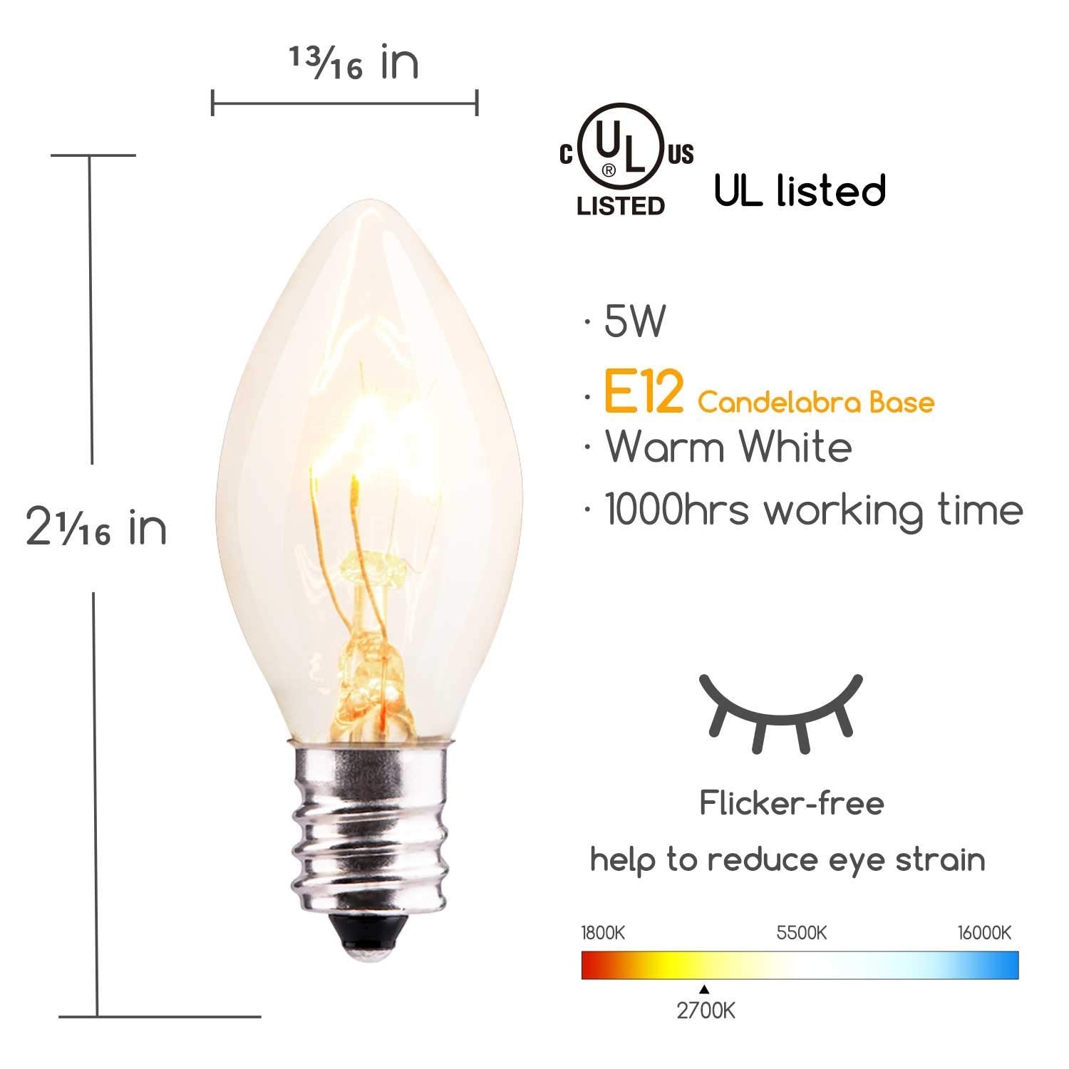 Brightown C7 clear bulbs in protective packaging to prevent breakage during shipping.