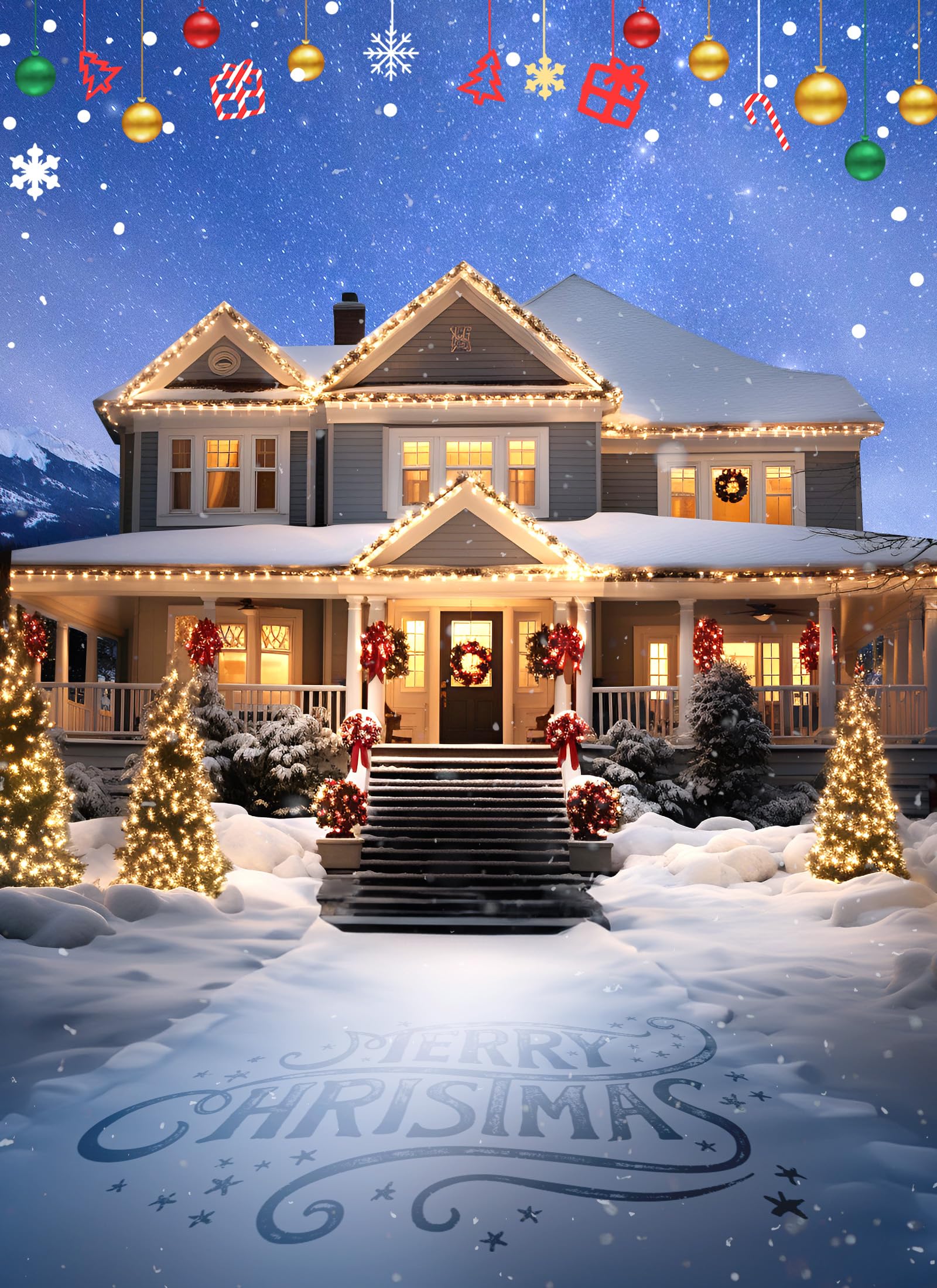 Brightown C7 clear LED easy installation helps quick decorating on porches.