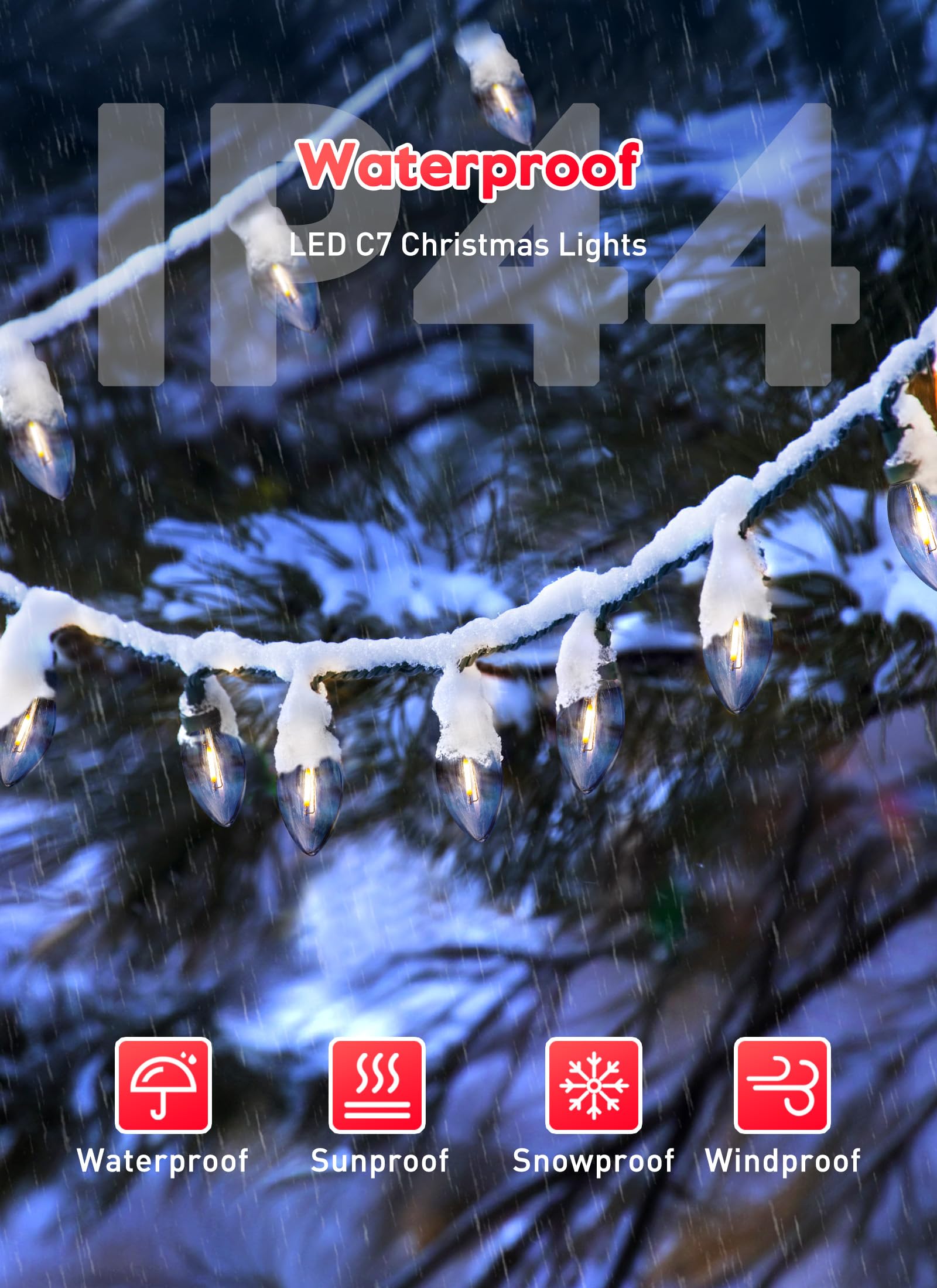 Brightown C7 clear LED end-to-end connectable setup enables expandable displays.