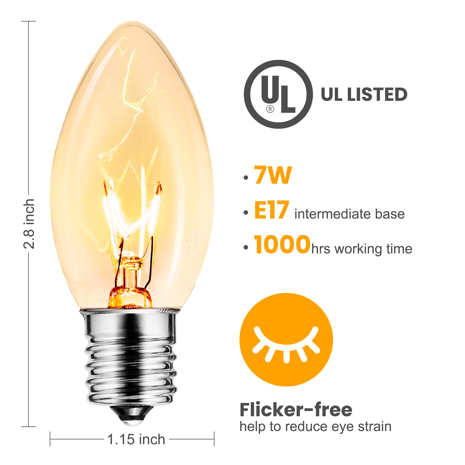 Brightown C9 bulbs suited for chandeliers and lanterns with classic style.