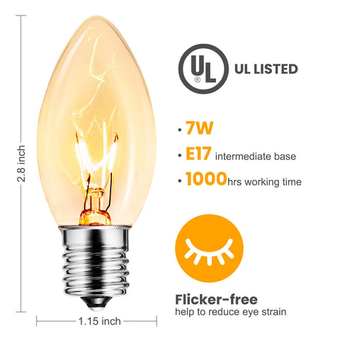 Brightown C9 bulbs suited for chandeliers and lanterns with classic style.