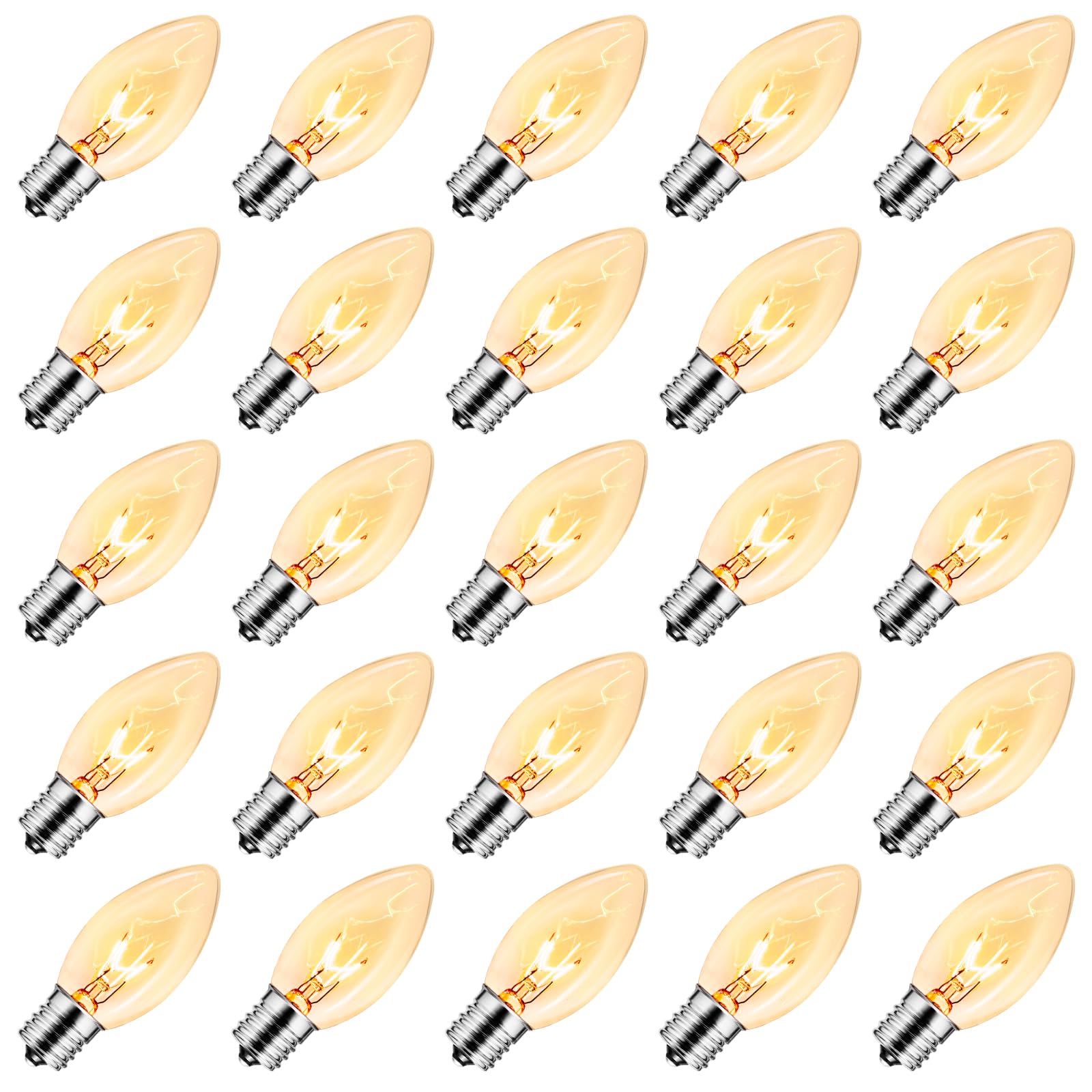 Brightown C9 bulbs warm glow for festive Christmas decor and cozy ambiance.