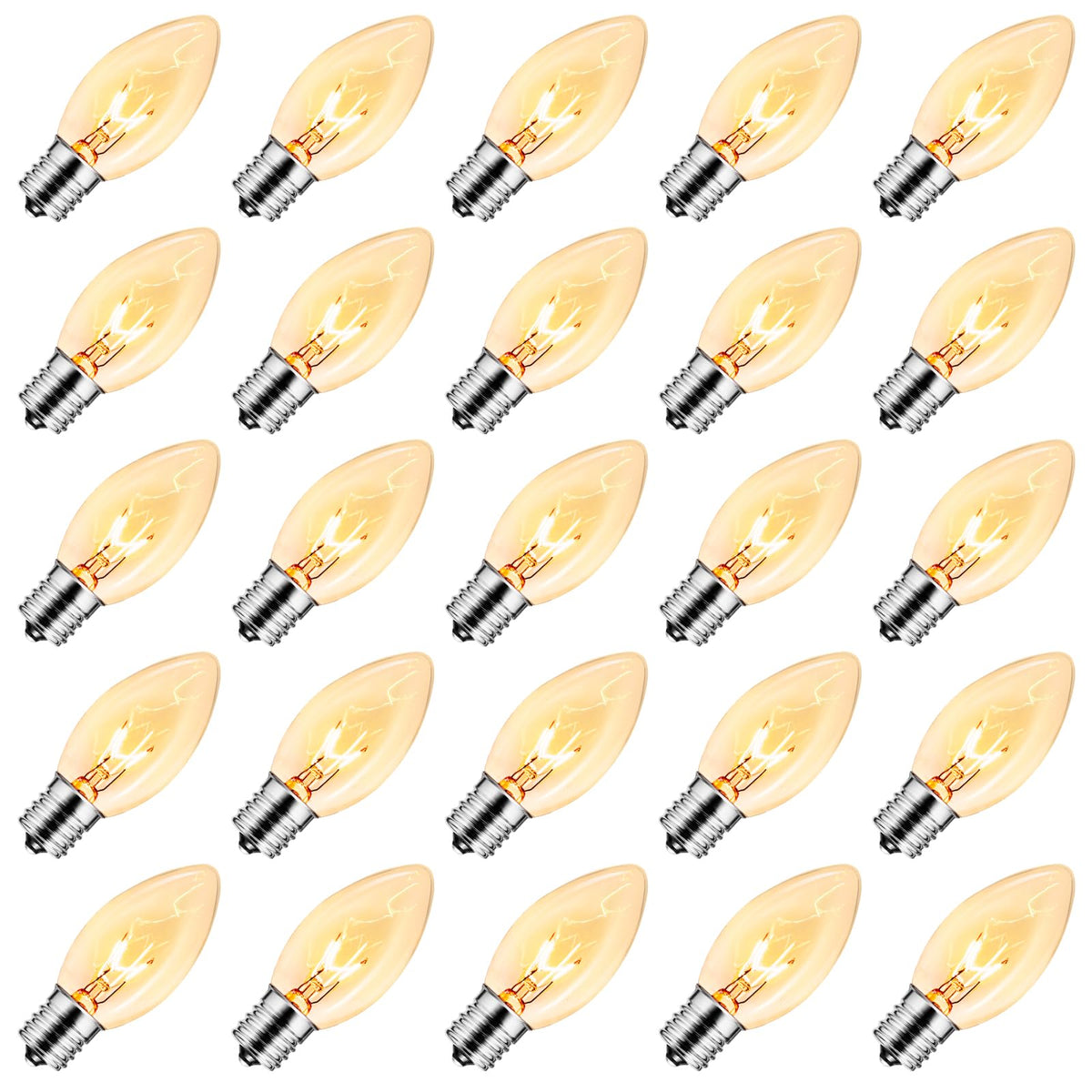 Brightown C9 bulbs warm glow for festive Christmas decor and cozy ambiance.
