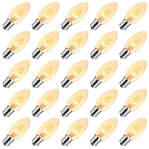 Brightown C9 bulbs warm glow for festive Christmas decor and cozy ambiance.