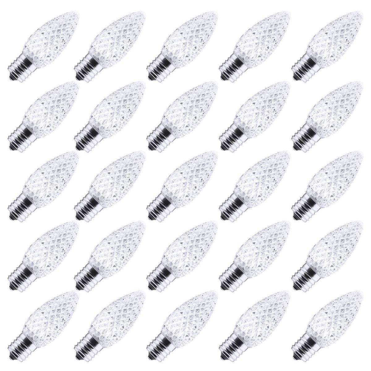 Brightown C9 LED bulbs pack 50 for energy-saving holiday lighting.