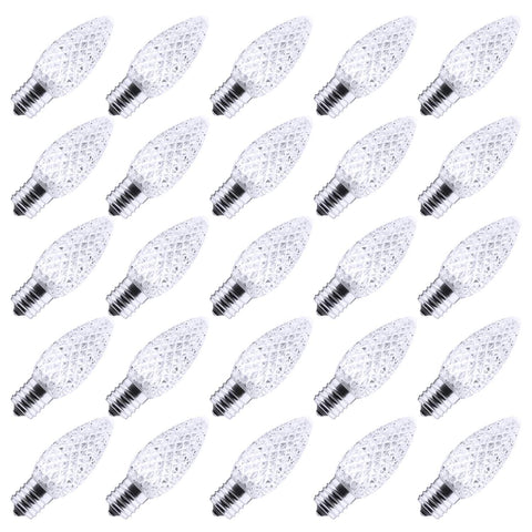 Brightown C9 LED bulbs pack 50 for energy-saving holiday lighting.
