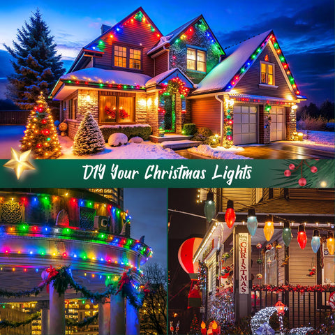 Brightown C9 plug with built-in fuse enhances safety during outdoor decorating.