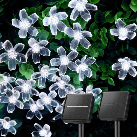 Brightown cherry blossom design solar string lights illuminate outdoor spaces with a delicate bloom motif