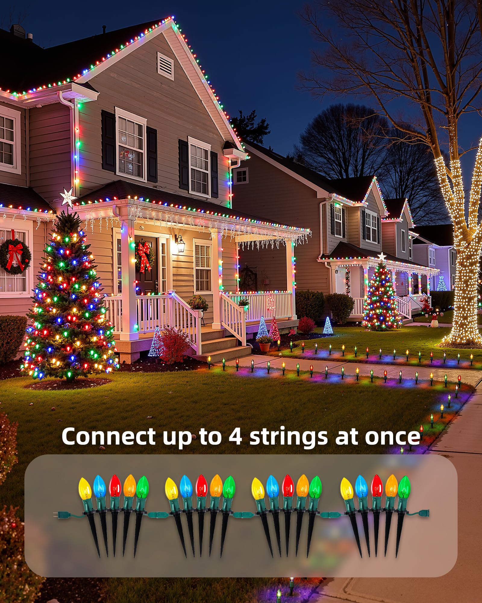 Brightown Christmas pathway lights for driveways and walkways brighten entryways