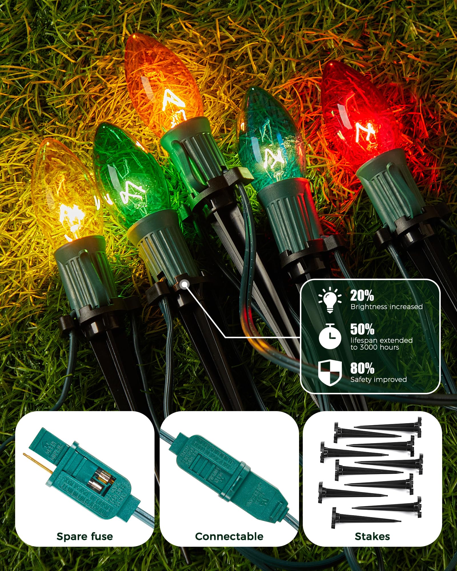 Brightown pathway lights anchor spike stabilizes lights in snow or grass