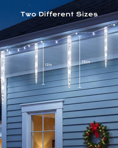 Brightown connectable icicle lights up to six sets for larger displays