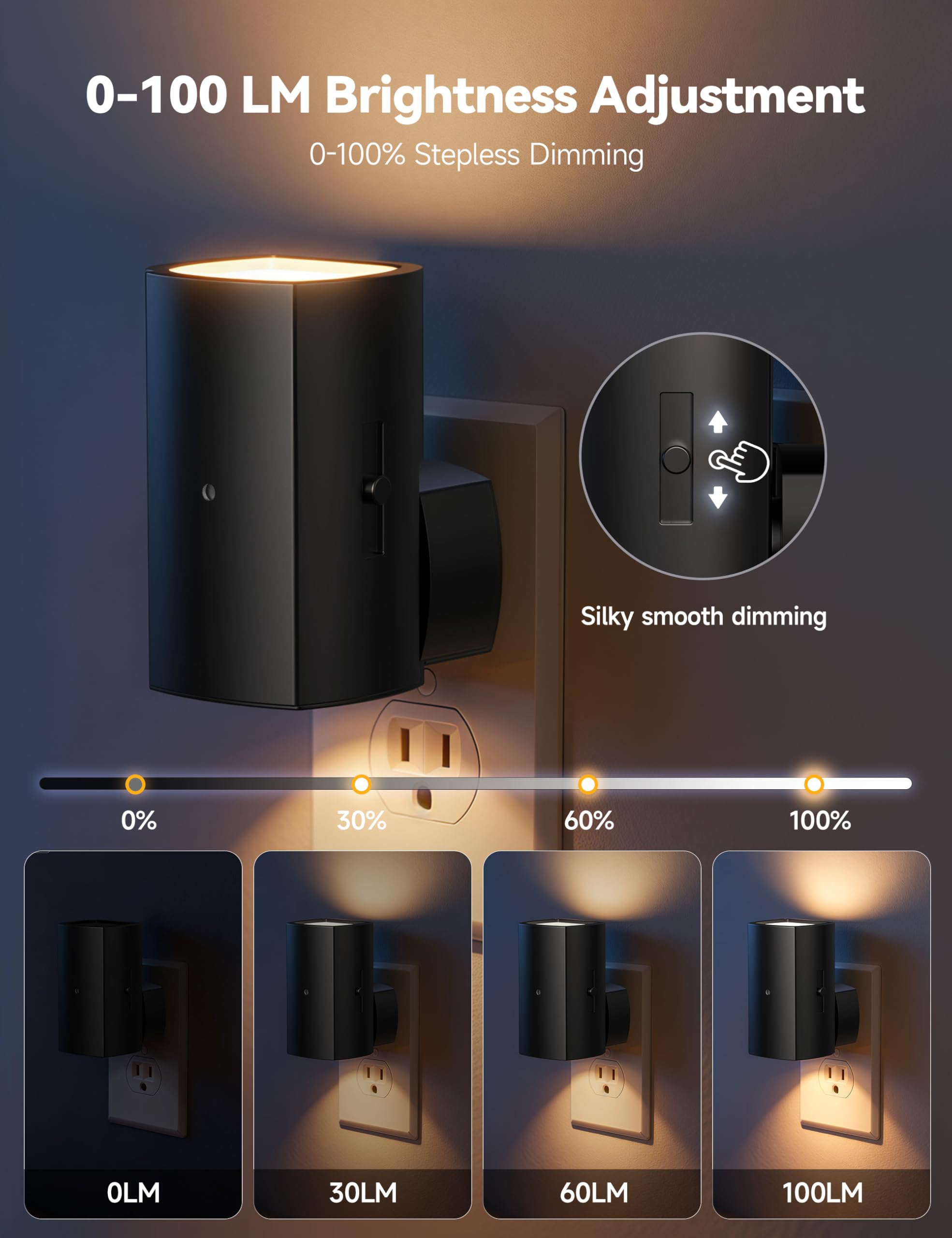 Brightown dusk-to-dawn sensor automatically lights hallways at night.