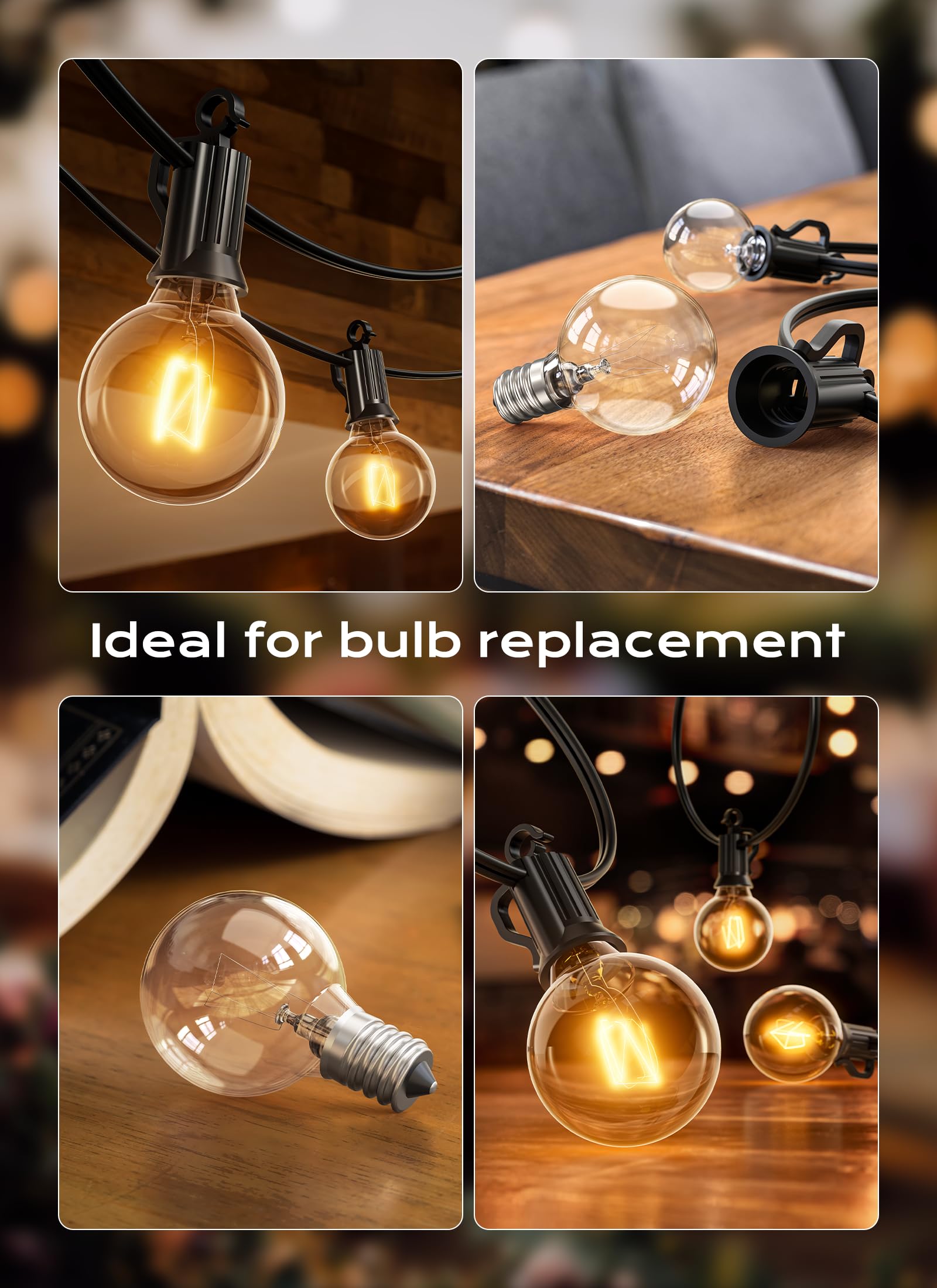 Brightown E12 candelabra base bulbs for retro-style lighting.