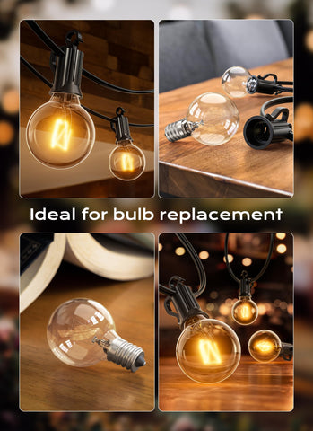Brightown E12 candelabra base bulbs for retro-style lighting.