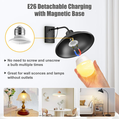 Brightown E26 bulb with remote control and timer for easy dimming.